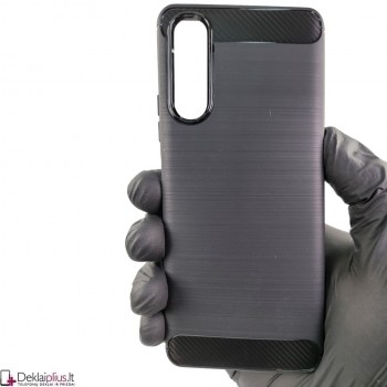 Carbon guminis dėklas - juodas (Sony Xperia 10 IV)